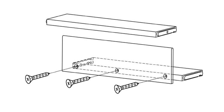 Skizze einer Holztreppenstufe